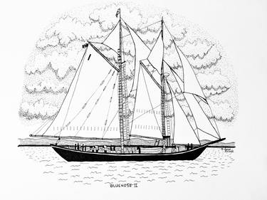 Original Sailboat Drawings by Marilyn Lowe