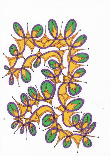 Original Geometric Abstract Drawing by Marilyn Lowe