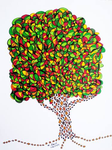 Original Abstract Tree Drawings by Marilyn Lowe