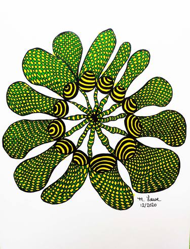 Original Abstract Floral Drawings by Marilyn Lowe