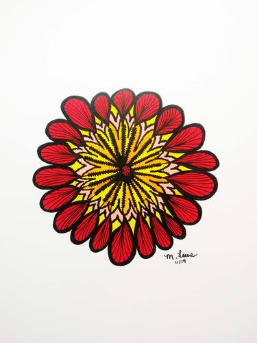 Original Abstract Floral Drawings by Marilyn Lowe