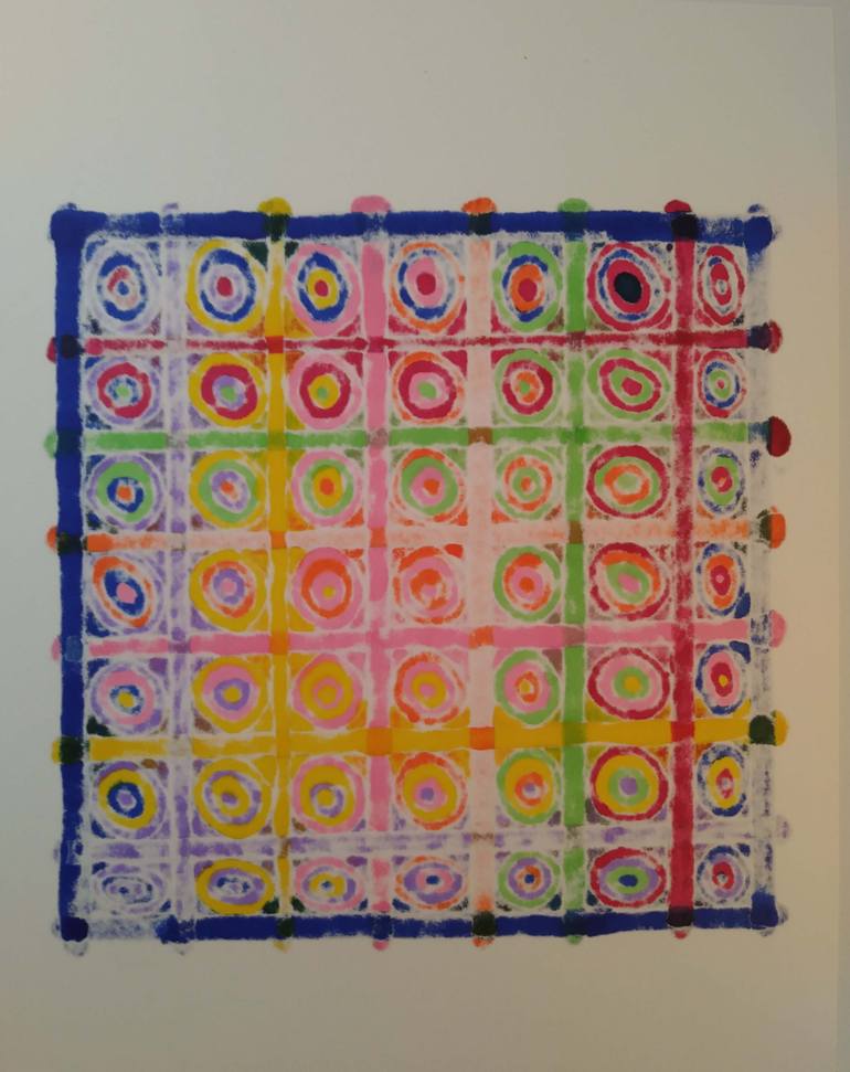 Original Abstract Expressionism Geometric Drawing by Marilyn Lowe