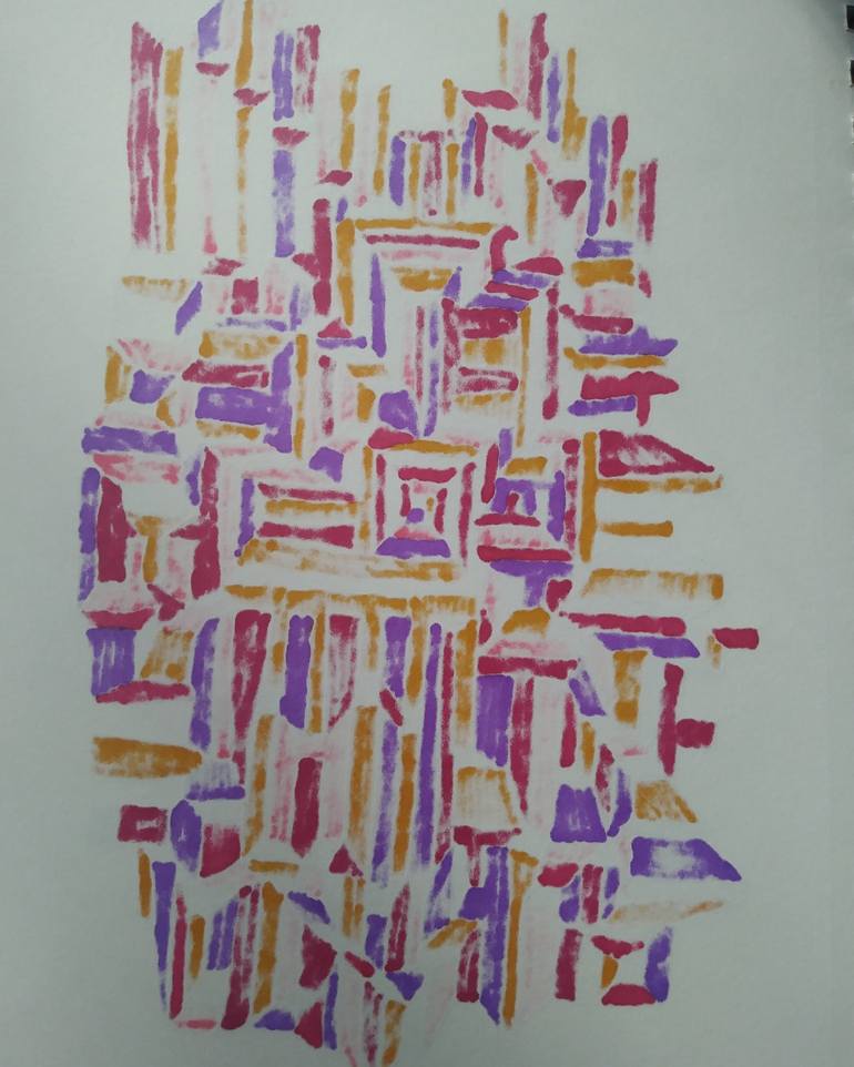 Original Abstract Geometric Drawing by Marilyn Lowe