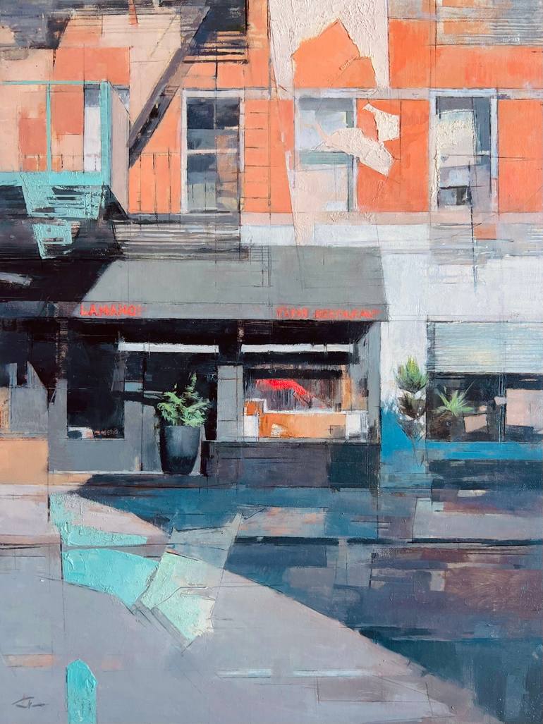Original Architecture Painting by Shima Rabiee | Abstract Art on Linen | Composition#2 NYC