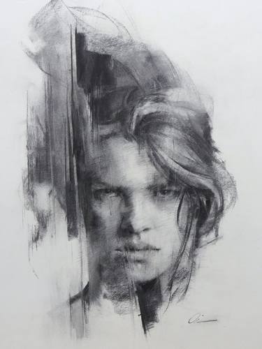 Original Abstract Portrait Drawings by Shima Rabiee