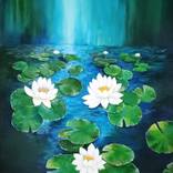 white water Lillies by Moayed Shlemon