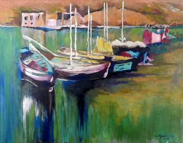 Original Boat Paintings by Moayed Shlemon