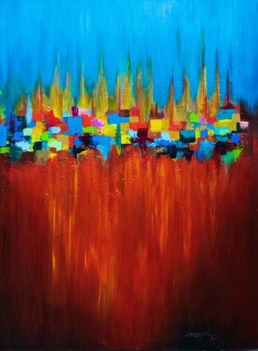 Original Abstract Expressionism Abstract Paintings by Moayed Shlemon