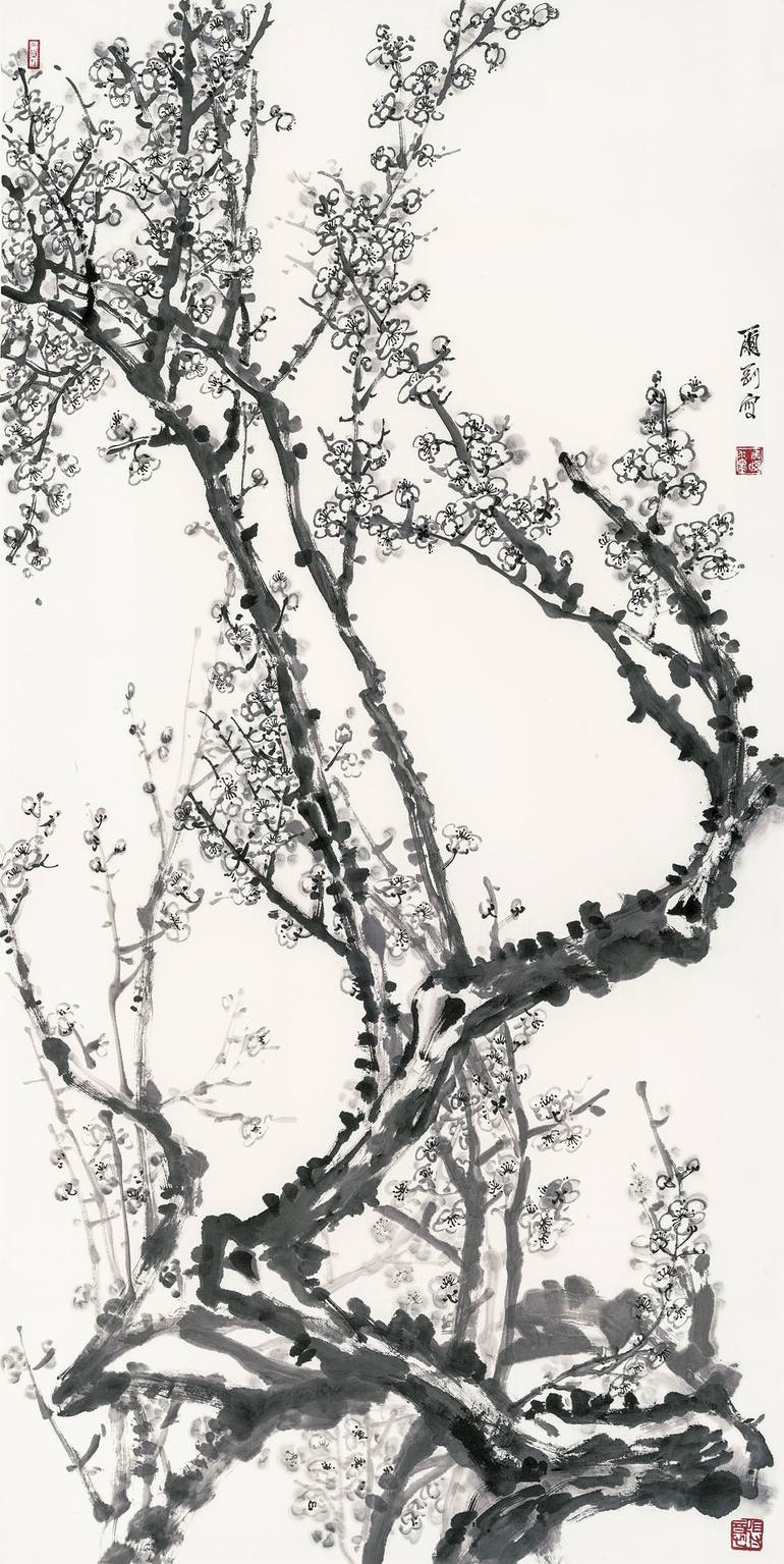 chinese water painting black and white