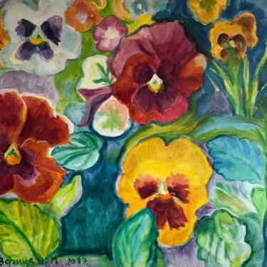 Original Expressionism Floral Paintings by Verica Ilic Milovanovic