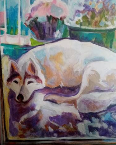 Print of Expressionism Dogs Paintings by Verica Ilic Milovanovic
