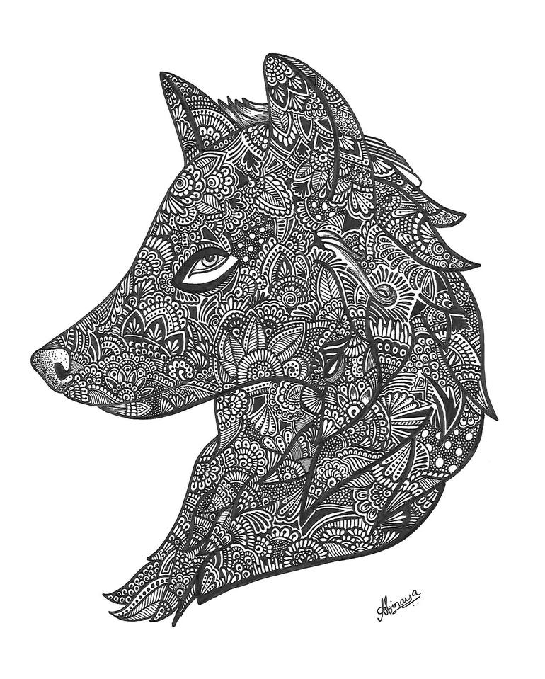 The Aplha(Wolf) Drawing by Abinaya Vasanth | Saatchi Art