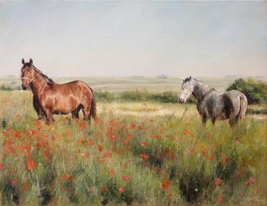 Print of Realism Horse Paintings by Darko Topalski