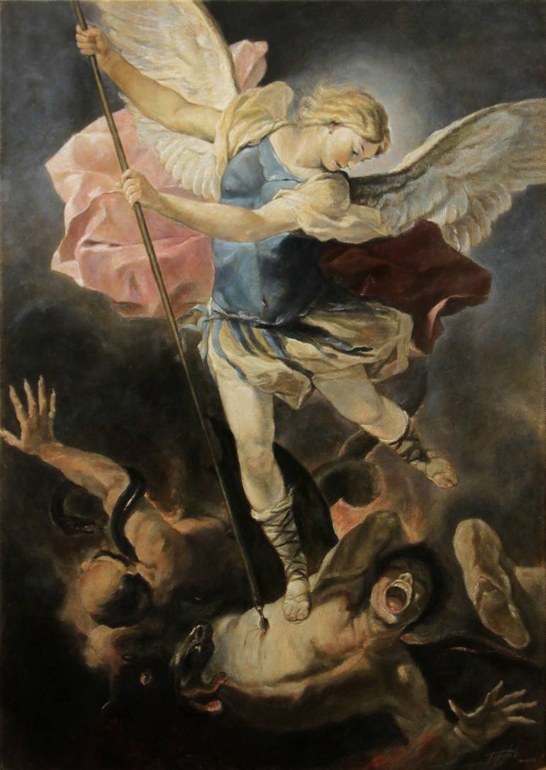 Archangel Michael - After Luca Giordano St. Michael Painting By Darko 