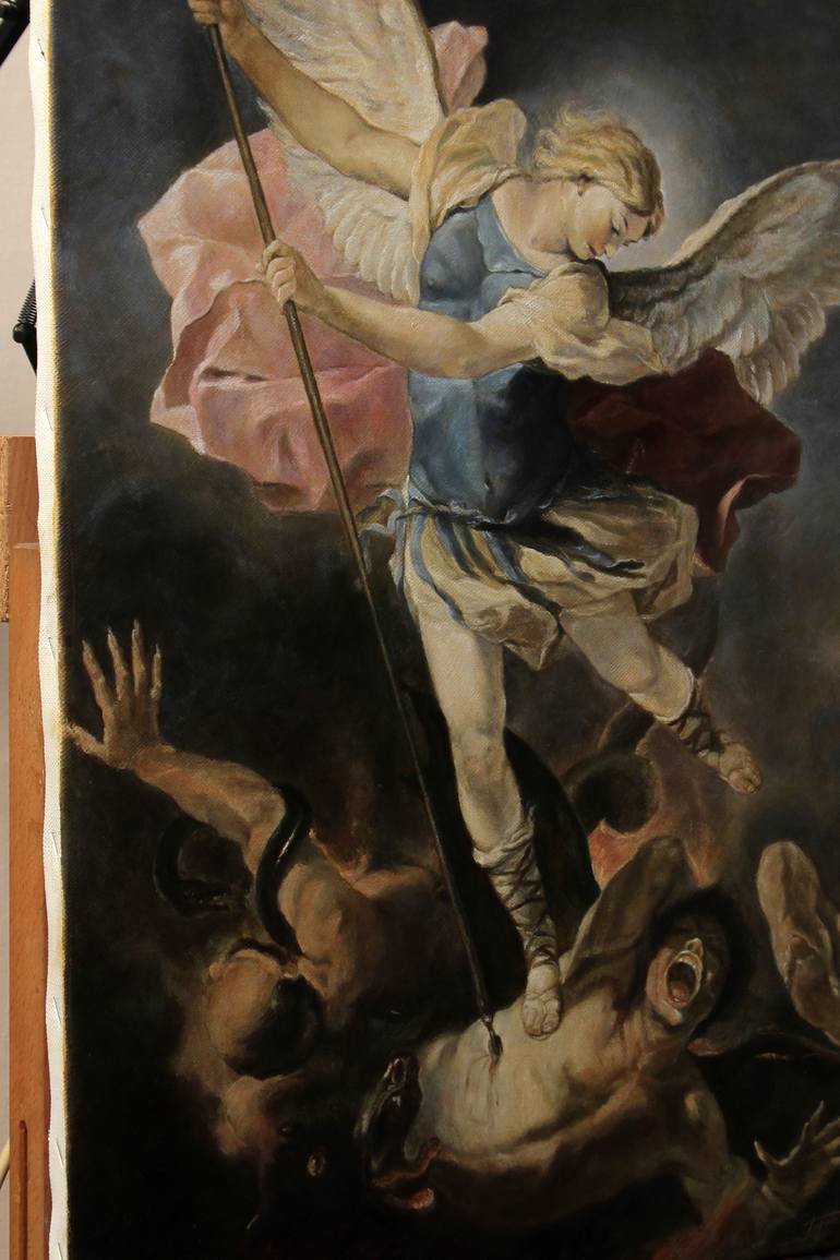 Archangel Michael After Luca Giordano St Michael Painting By Darko 