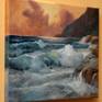 Seascape at Sunset Painting by Darko Topalski - Side
