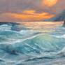 Sunset Seascape Painting by Darko Topalski - Detail