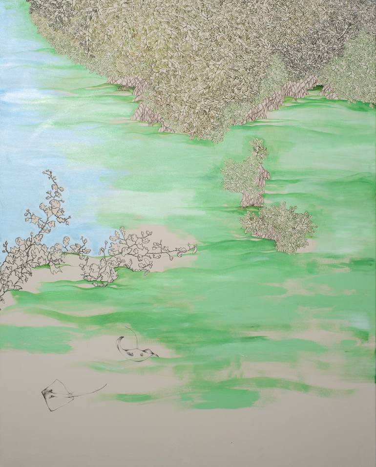 Original Documentary Landscape Painting by Fuen Chin