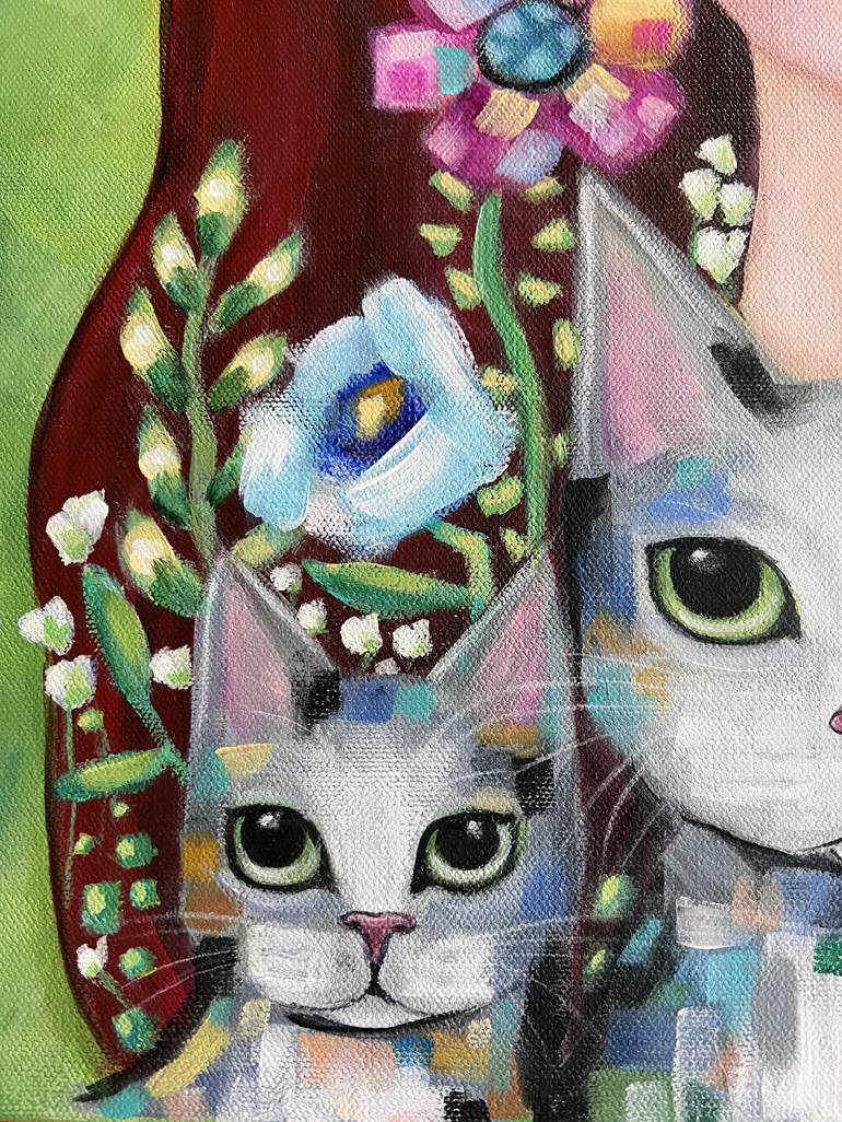 Original Cats Painting by Juli Cady Ryan