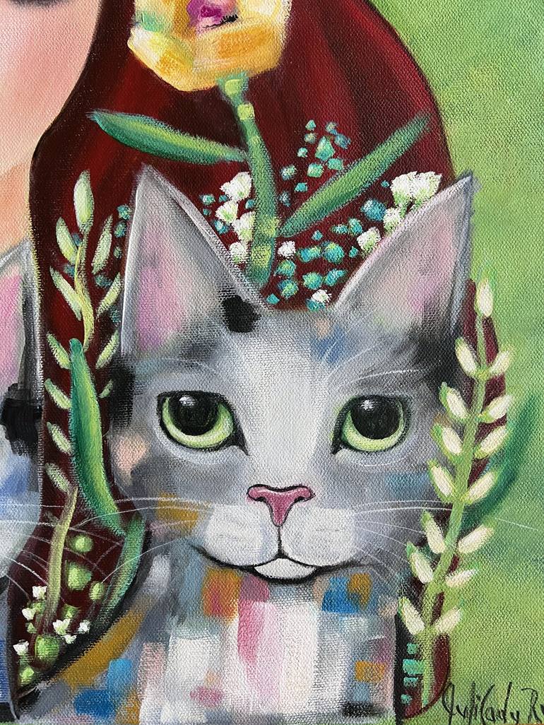 Original Contemporary Cats Painting by Juli Cady Ryan