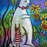 I have a thing for rabbits having tea parties! Maybe because I never had a tea party? I loved creating this whimsical piece!