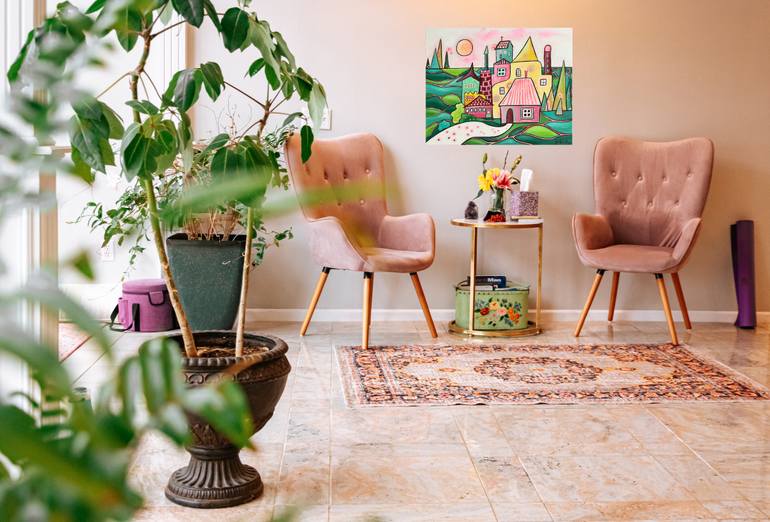 Original Contemporary Cities Painting by Juli Cady Ryan