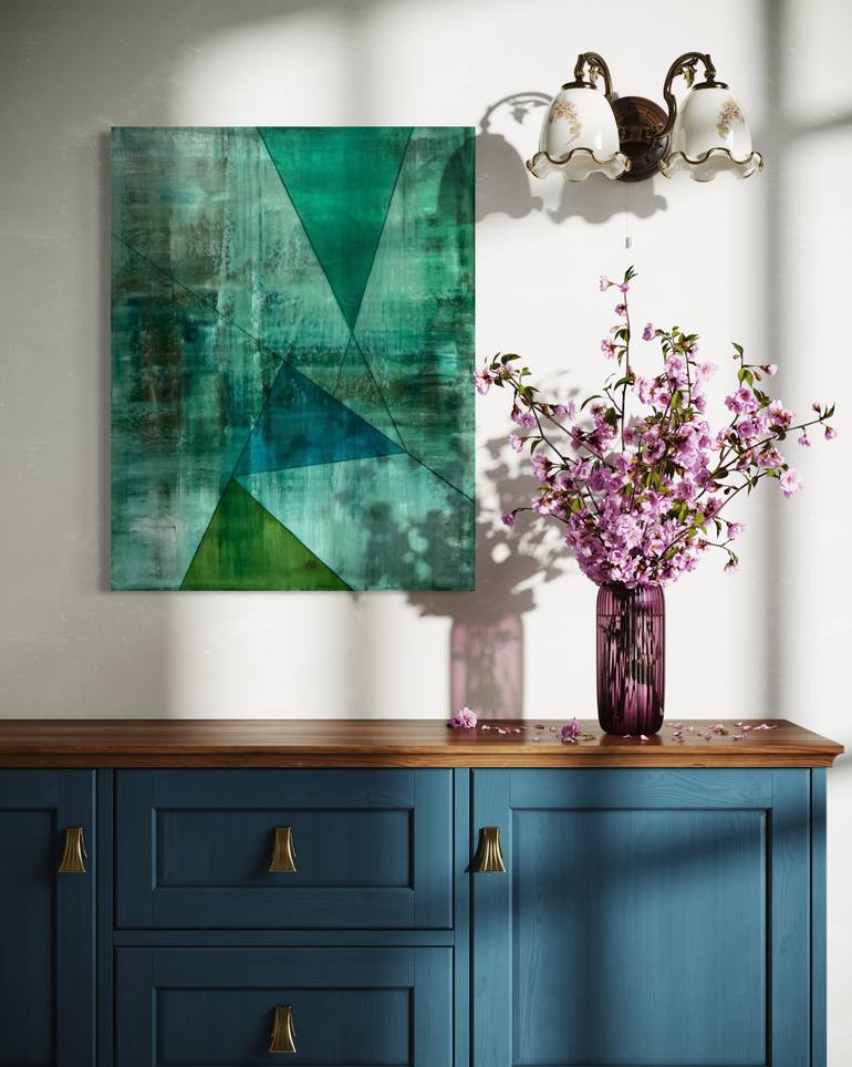 Original Abstract Geometric Painting by Victoria Kloch