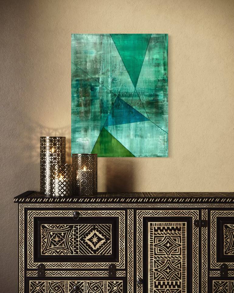 Original Abstract Geometric Painting by Victoria Kloch