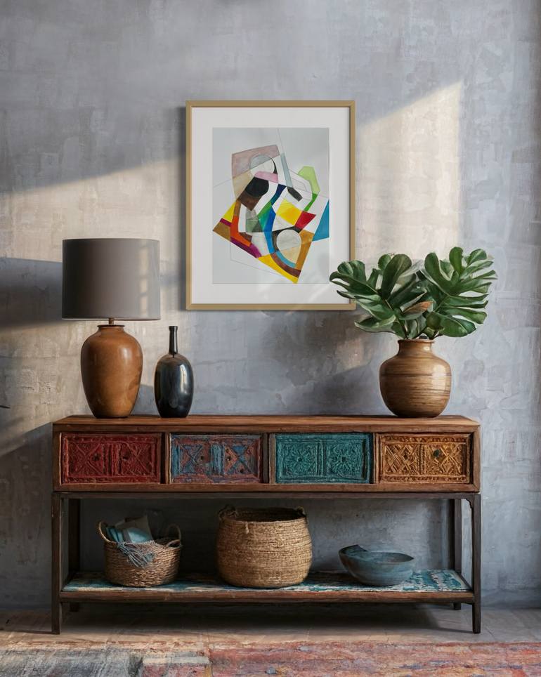 Original Art Nouveau Abstract Painting by Victoria Kloch