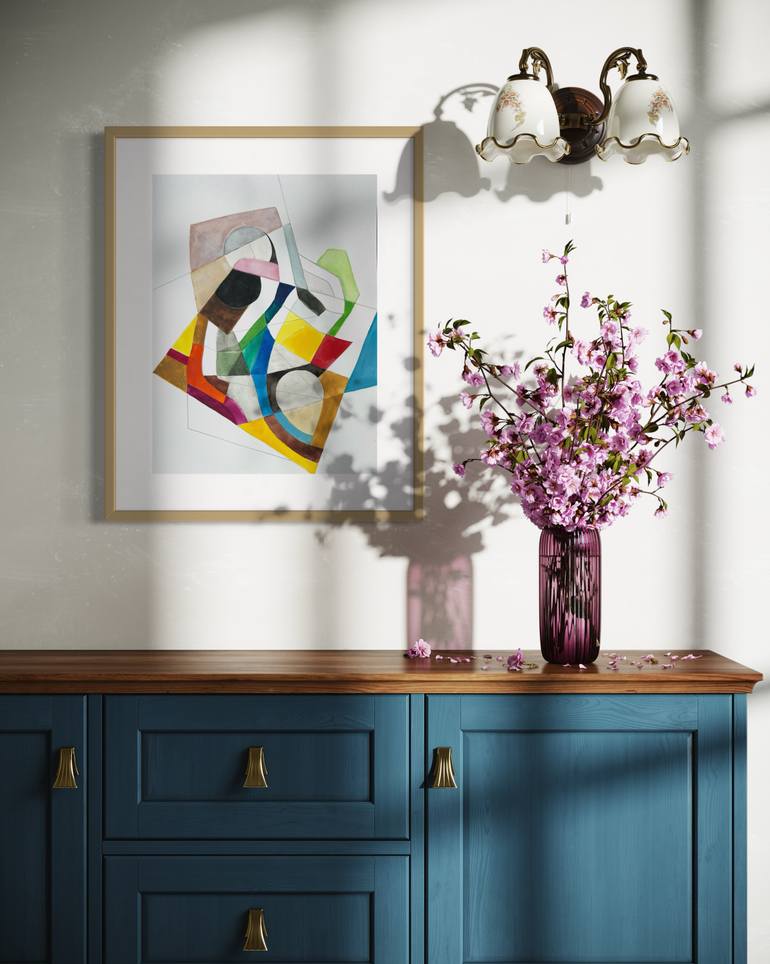 Original Art Nouveau Abstract Painting by Victoria Kloch