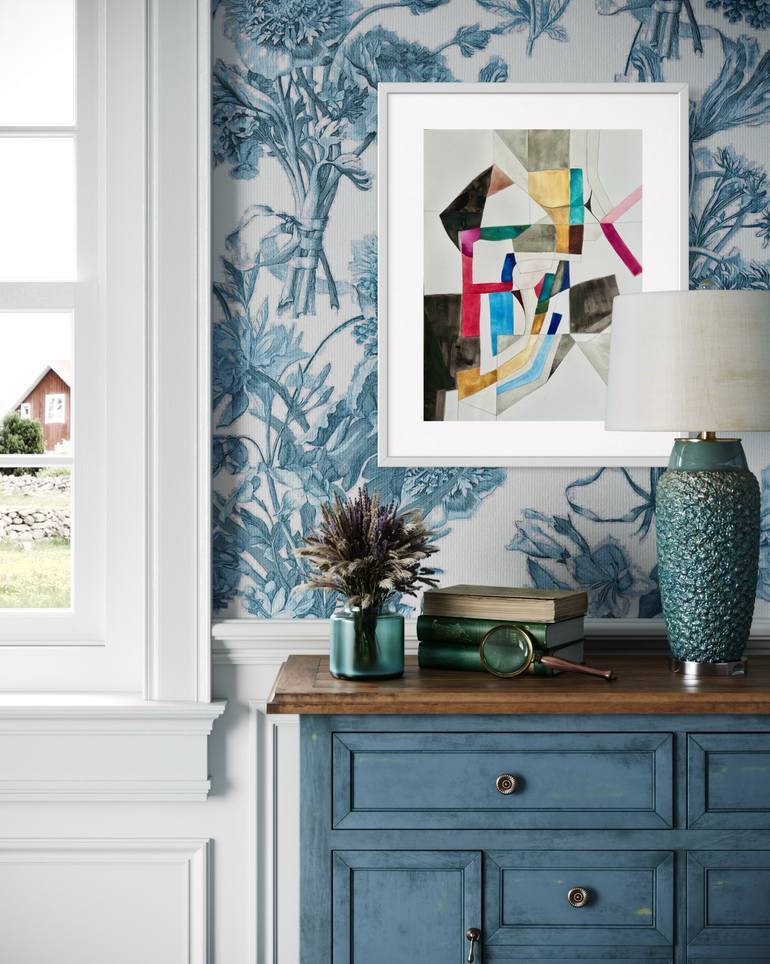 Original Art Nouveau Abstract Painting by Victoria Kloch