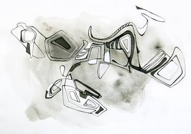 Original Abstract Expressionism Geometric Drawings by Victoria Kloch