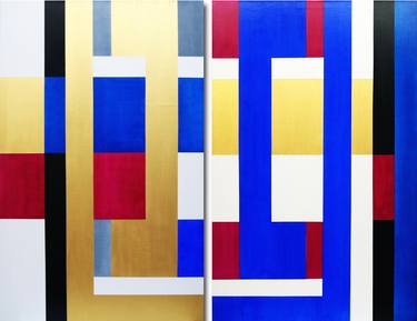 Original Art Deco Geometric Paintings by Victoria Kloch