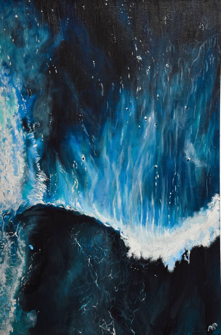 Surfers on the big sea Painting by Andrea HPaulin | Saatchi Art