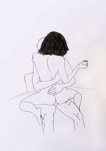 Original Illustration Erotic Drawing by Tamara Lortkipanidze