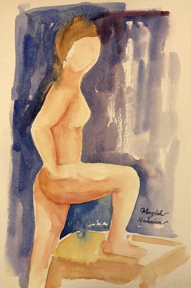 Nude Figure on form in Watercolor thumb