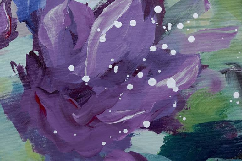 Original Abstract Floral Painting by Chantal Proulx