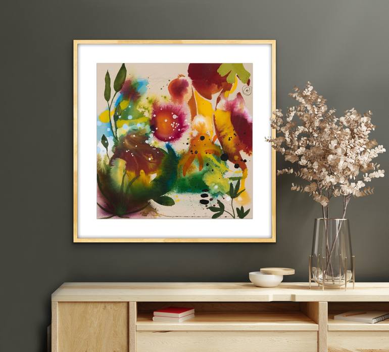 Original Abstract Floral Painting by Chantal Proulx