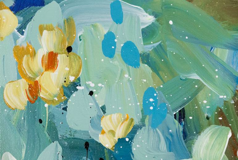 Original Abstract Floral Painting by Chantal Proulx