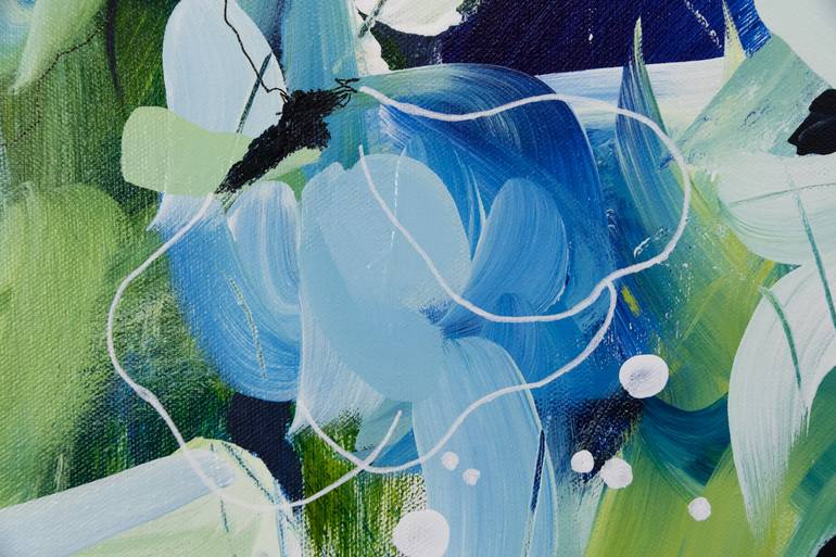 Original Abstract Floral Mixed Media by Chantal Proulx