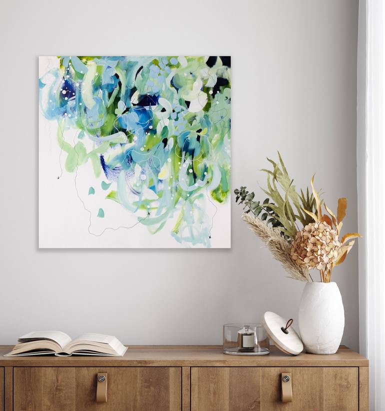 Original Abstract Floral Mixed Media by Chantal Proulx