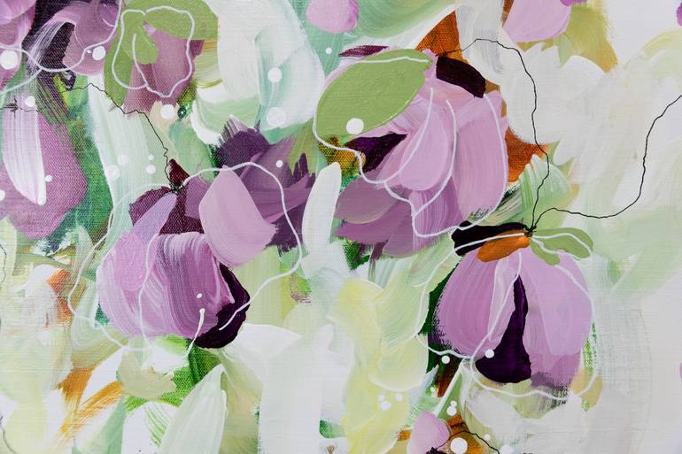Original Abstract Floral Mixed Media by Chantal Proulx