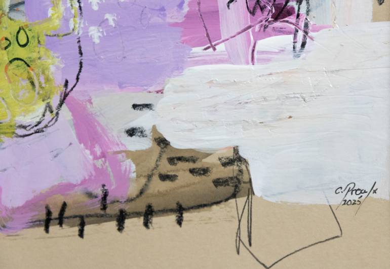 Original Abstract Expressionism Abstract Mixed Media by Chantal Proulx