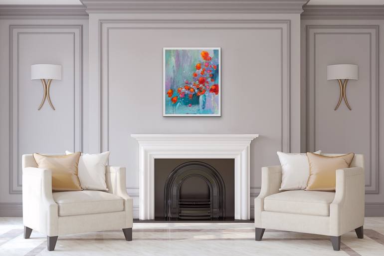 Original Abstract Floral Painting by Chantal Proulx