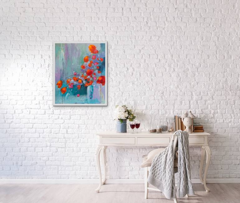 Original Abstract Floral Painting by Chantal Proulx