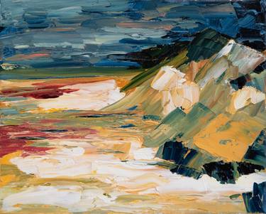La falaise - Original small abstract landscape painting - Oil thumb