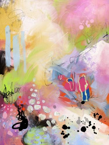Le village - Colourful abstract - Limited Edition of 1 thumb