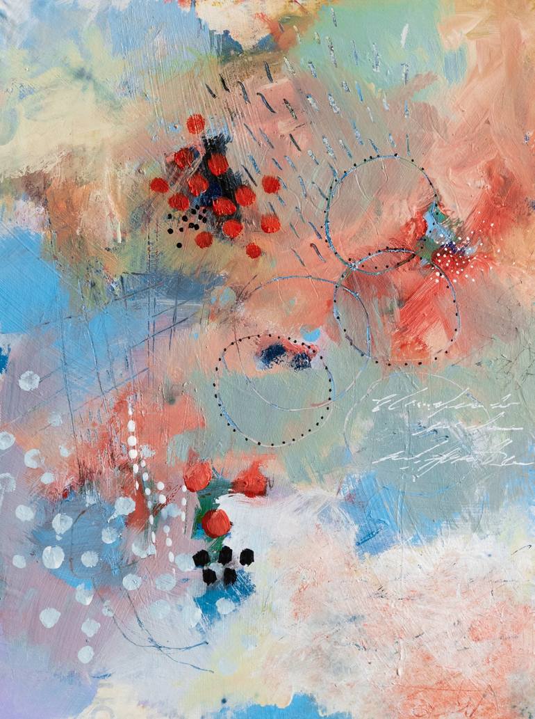 Un Été Inoubliable - Mixed Media On Paper Mounted On Mdf Panel Painting By Chantal Proulx | Saatchi Art