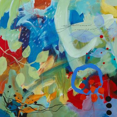 Botanica 3 - Original colourful abstract painting - Ready to hang thumb