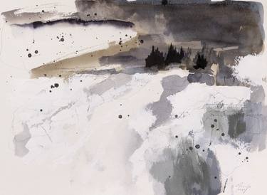 Mon pays - Original abstract landscape on paper thumb